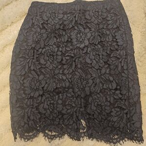 Banana Republic Navy Blue Floral Lace Pencil Skirt